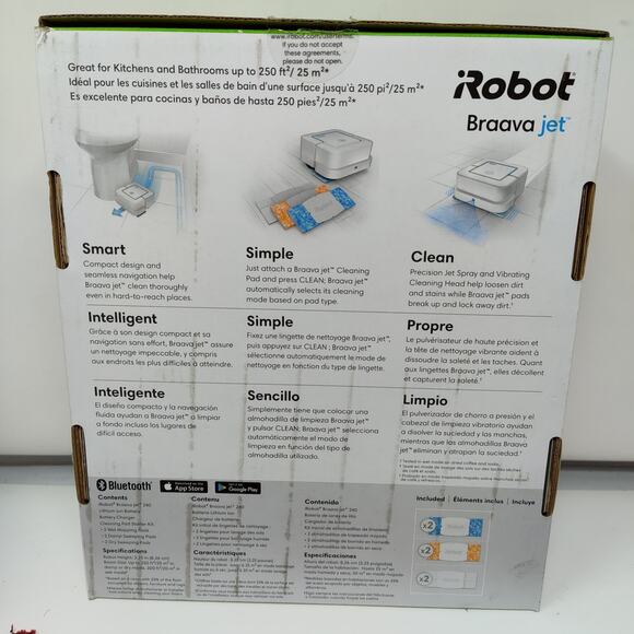 iRobot Braava Jet 240 Mopping Robot + Battery & Charger Untested Extras! - Picture 15 of 16
